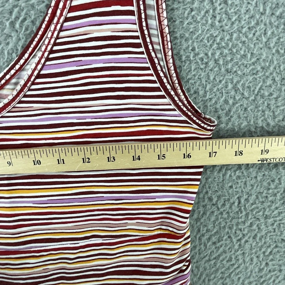 Title Nine Tank Dress Womens M Multicolor‎ Striped V Neck Strappy Jersey Pockets